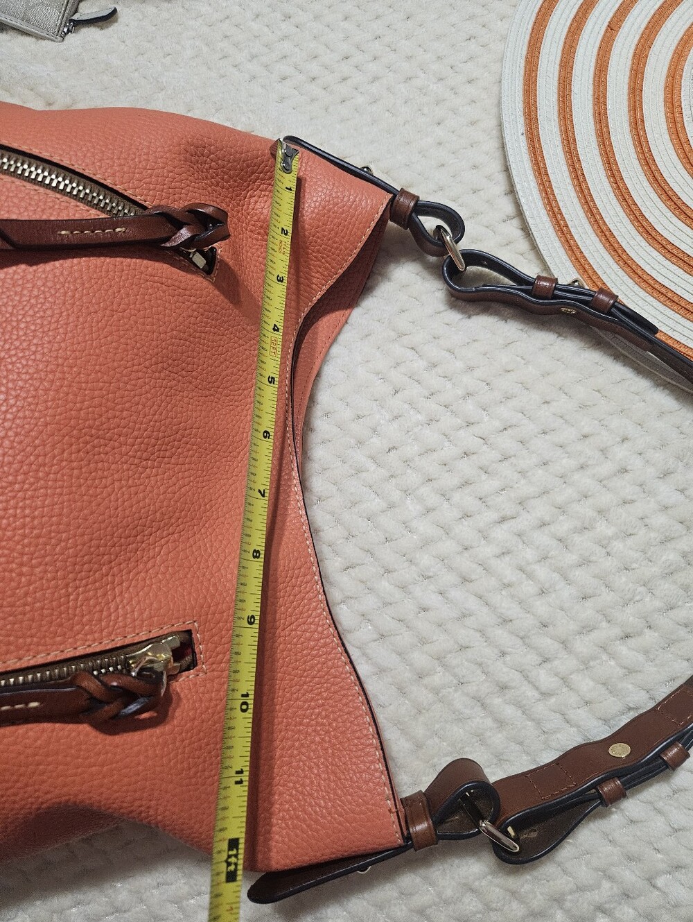 Dooney & Bourke Coral Pebbled Leather Cooper Hobo Shoulder Bag - Picture 10 of 14